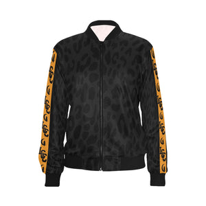 JAGUAR SKIN LCC All Over Print Bomber Jacket for Women