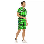 FLEXIN PLAID FLUO Men's Short Sleeve Shirt Sets