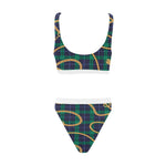 PLAID IN GOLD Sport Top & High-Waisted Bikini Swimsuit