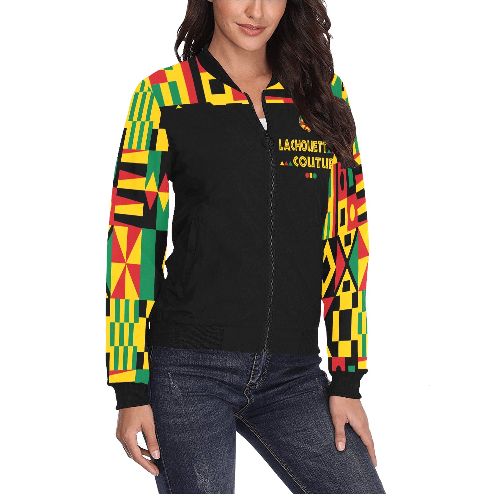 KENTE BUTAN Bomber Jacket for Women