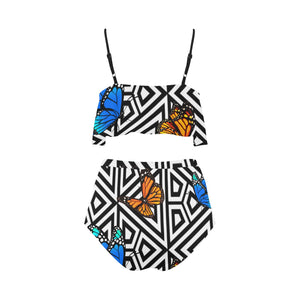 BUTTERFLY High Waisted Ruffle Bikini Set