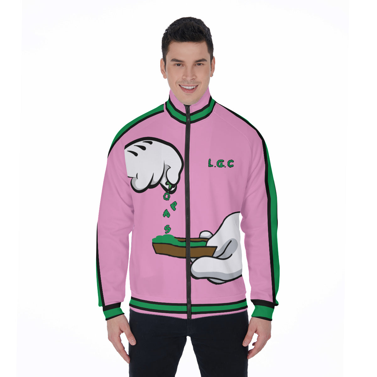 BURN THE OPPS PINK Stand Collar Jacket