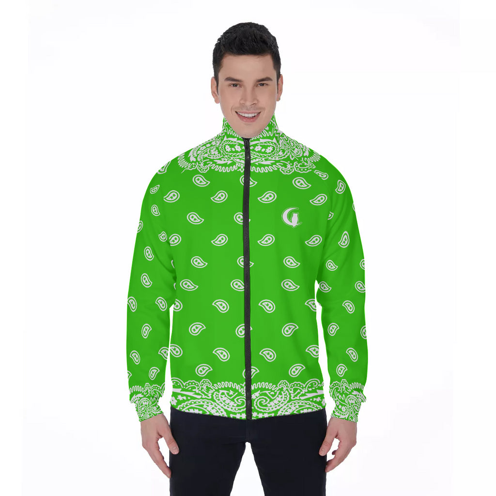 BANDANA FULLY GREEN Stand Collar Jacket