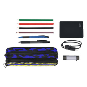 JAGUAR SKIN BLUE Pencil Pouch/Large