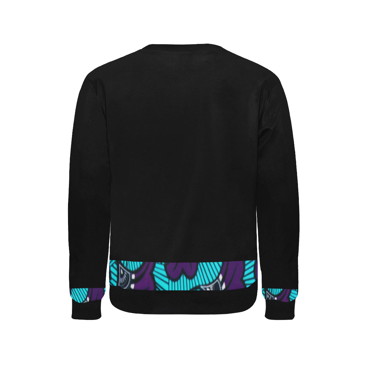 AFRIKA FLOWER STRASS Men's Rib Cuff Crew Neck Sweatshirt