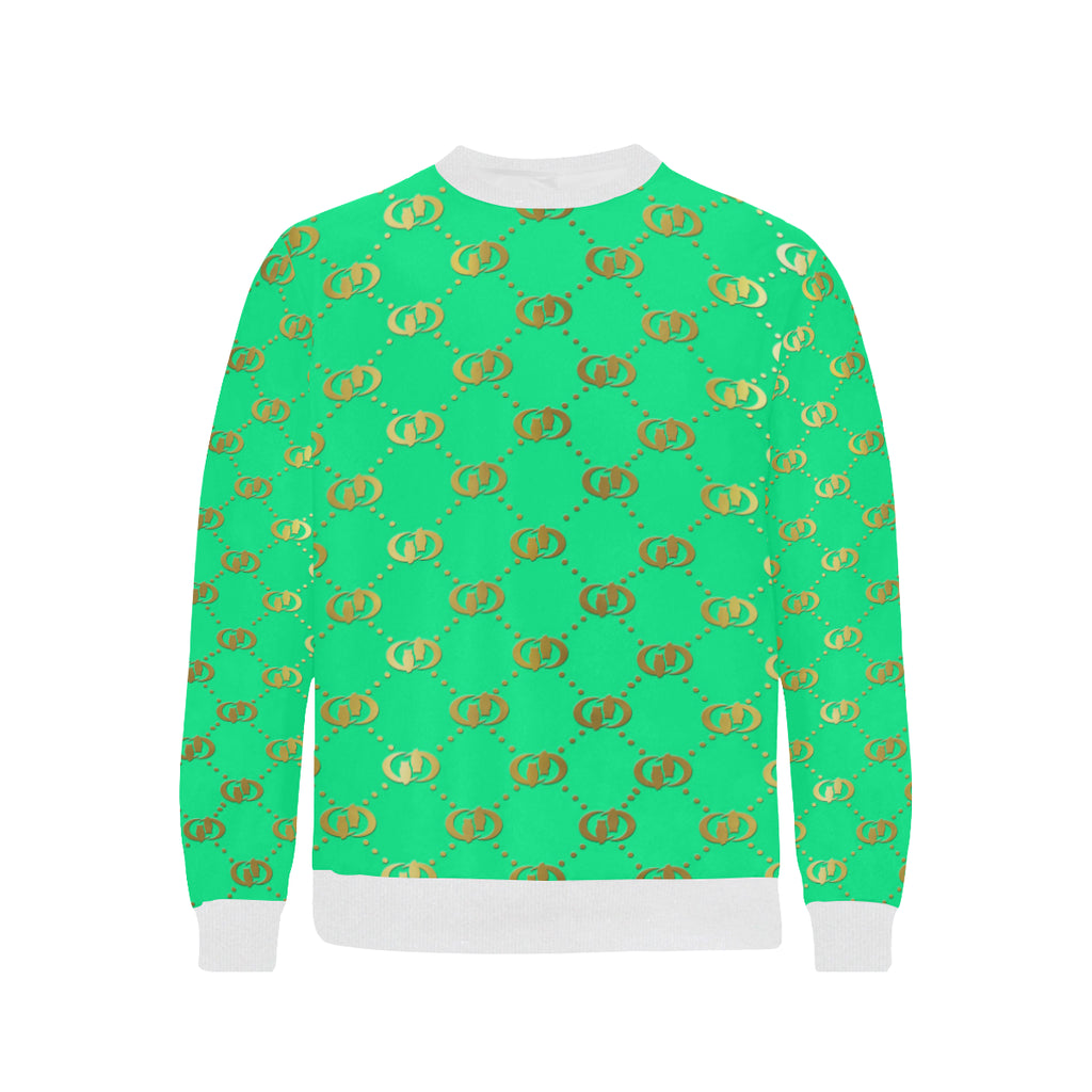 EXCELLENCE TRQGLD Men's Rib Cuff Crew Neck Sweatshirt