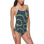 PLAID IN GOLD Strap Swimsuit