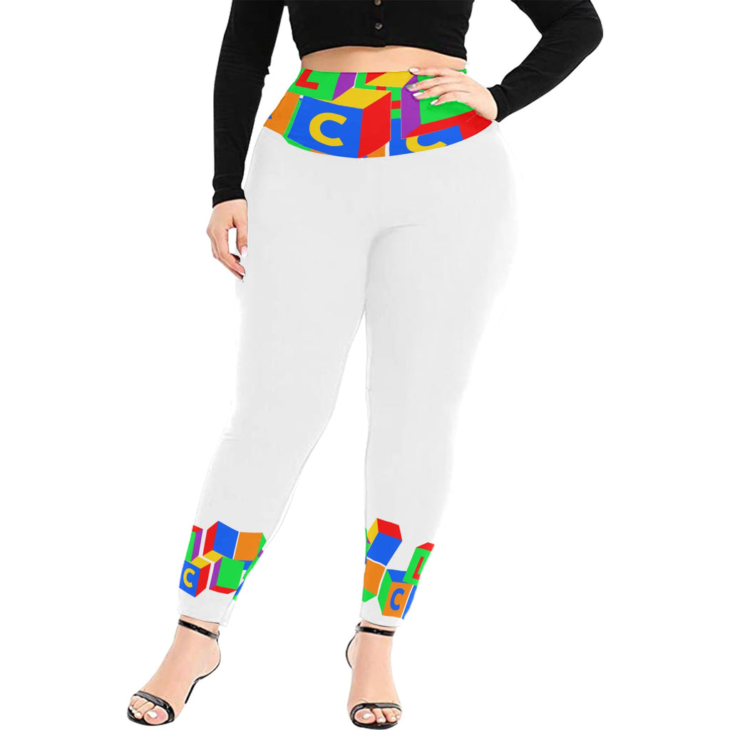 LCC COLORING Plus Size High Waist Leggings (Model L45)