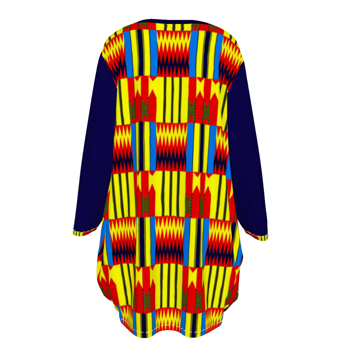 KENTE BLUE  Women's Loose Crew Neck shirt