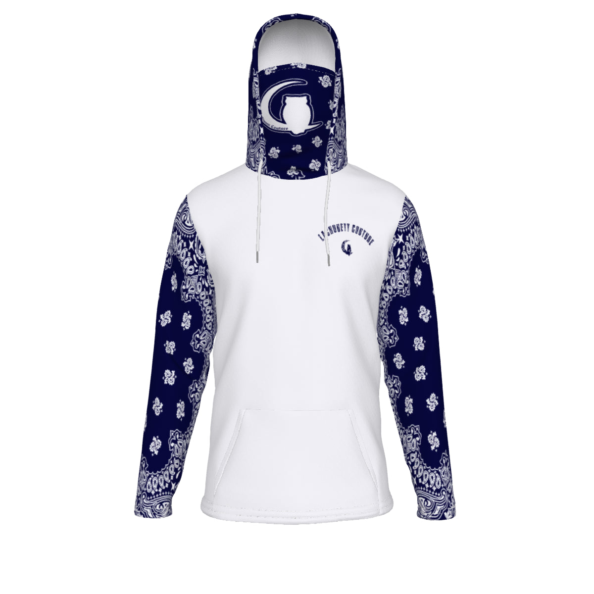 BANDANA NAVY BLUE Unisex Pullover Hoodie With Mask