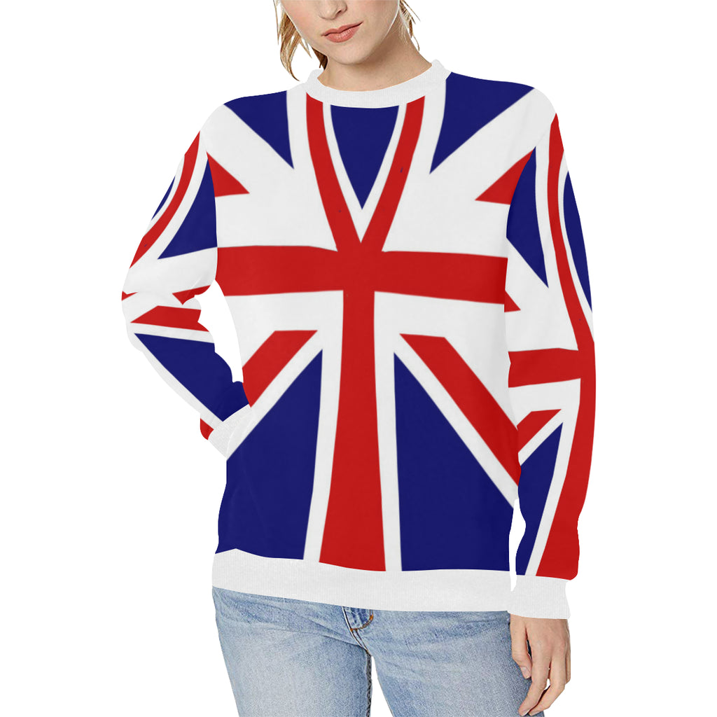LONDON ANKH Women's Rib Cuff Crew Neck Sweatshirt (Model H34)