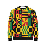KENTE BUTAN Men's Rib Cuff Crew Neck Sweatshirt
