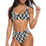 Adinkra CHECCMATE Sport Top & High-Waisted Bikini Swimsuit