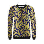 GORGIOUS LEAF ROYAL Women's Rib Cuff Crew Neck Sweatshirt (Model H34)