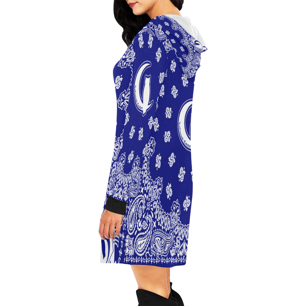 BANDANA Cs`UP All Over Print Hoodie Mini Dress