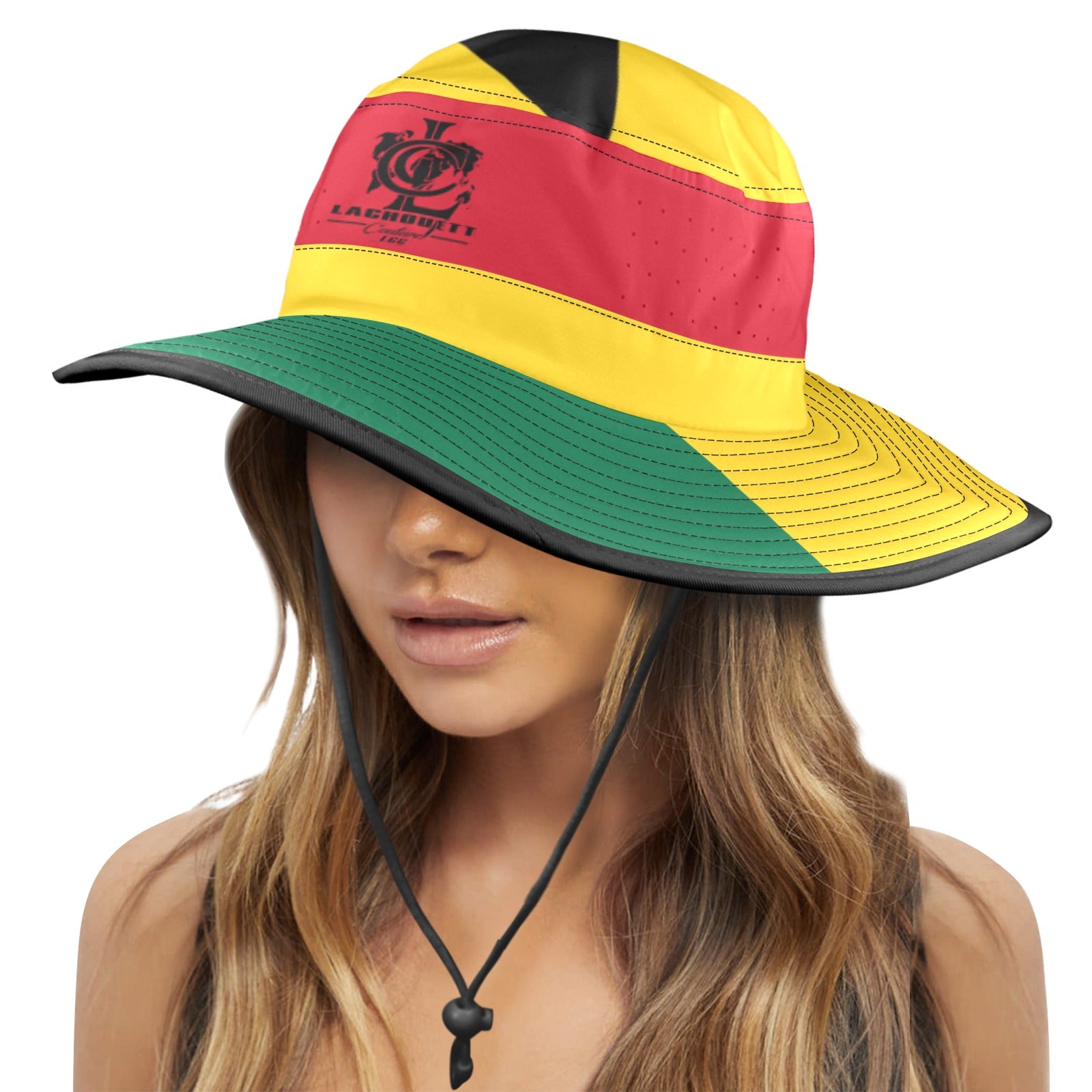 GHANA FLAG Wide Brim Bucket Hat