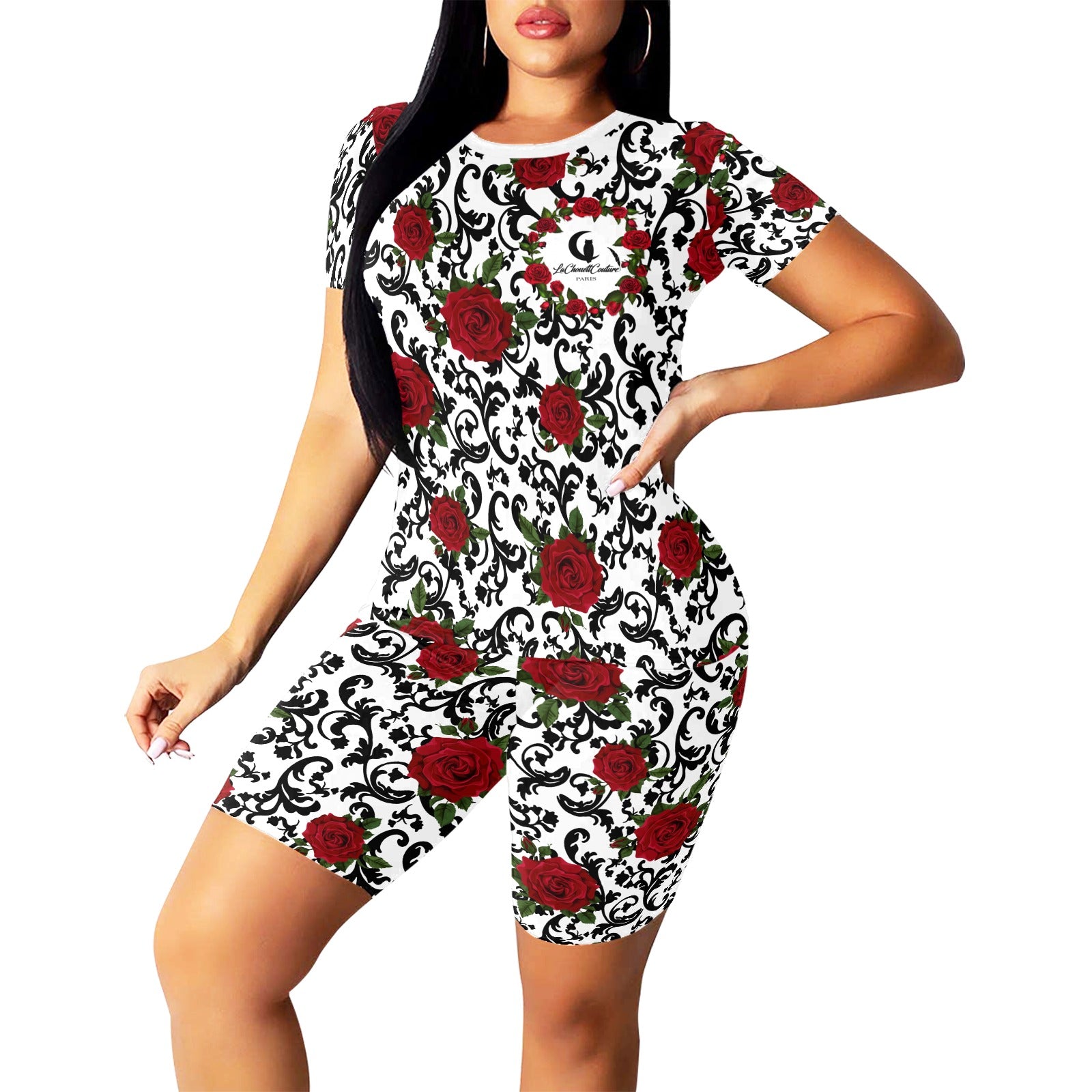 RED ROSES Women's Short Yoga Set