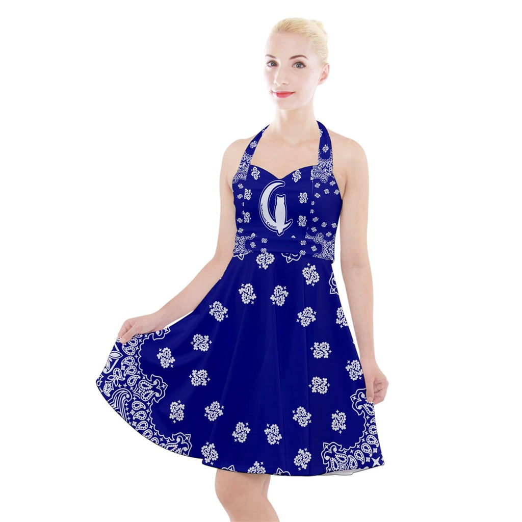 BANDANA Cs'UP Halter Party Swing Dress