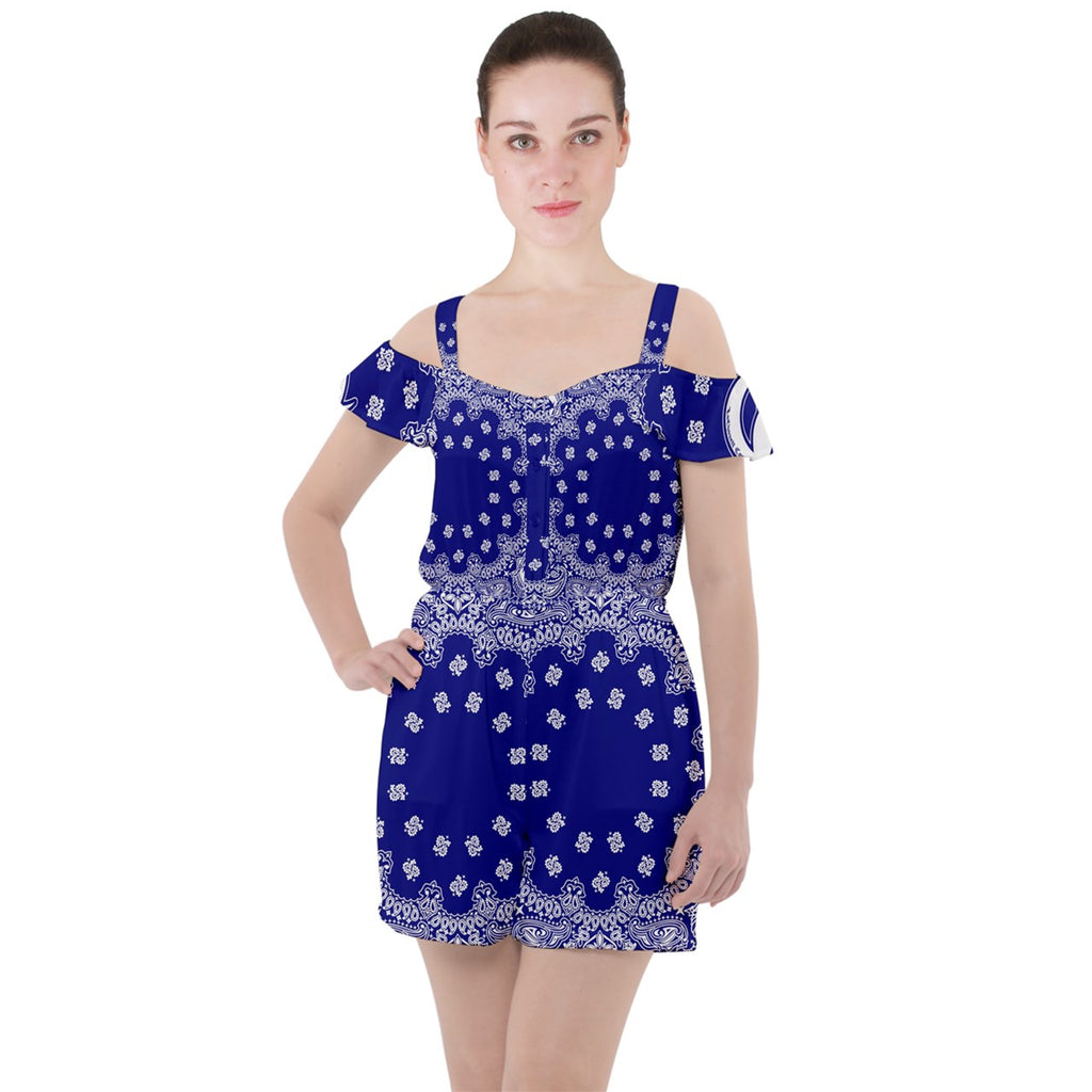 BANDANA Cs'UP Ruffle Cut Out Chiffon Playsuit