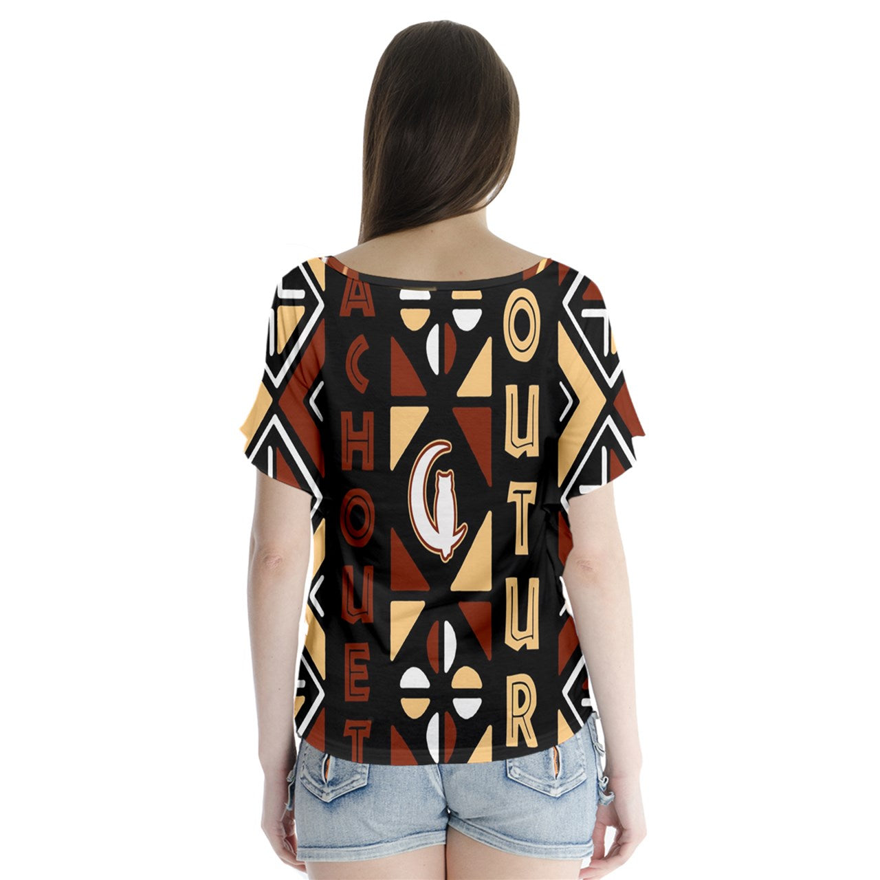 Bologan V-Neck Flutter Sleeve Top