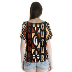 Bologan V-Neck Flutter Sleeve Top