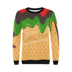 RBG ICE CREAM Women's Rib Cuff Crew Neck Sweatshirt (Model H34)