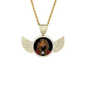 NIPSEY THA GREAT VECTOR Wings Gold Pendant with Rope Chain