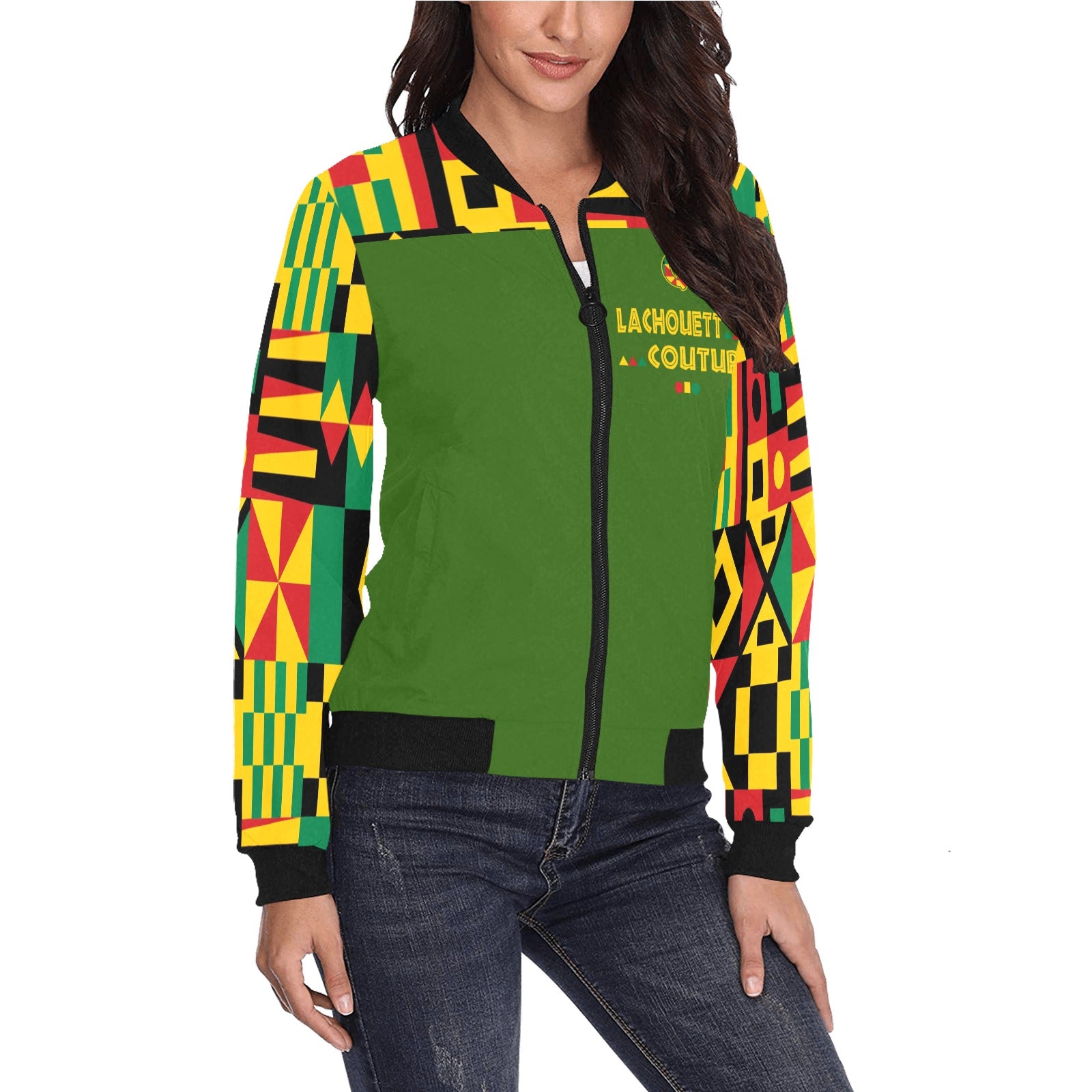 KENTE BUTAN Bomber Jacket for Women