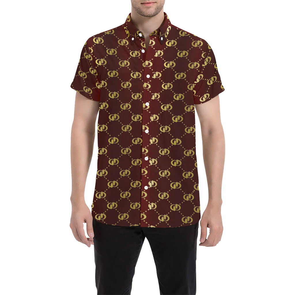 EXCELLENCE BRDXGLD Men's All Over Print Short Sleeve Shirt