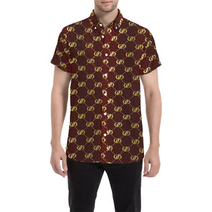 EXCELLENCE BRDXGLD Men's All Over Print Short Sleeve Shirt