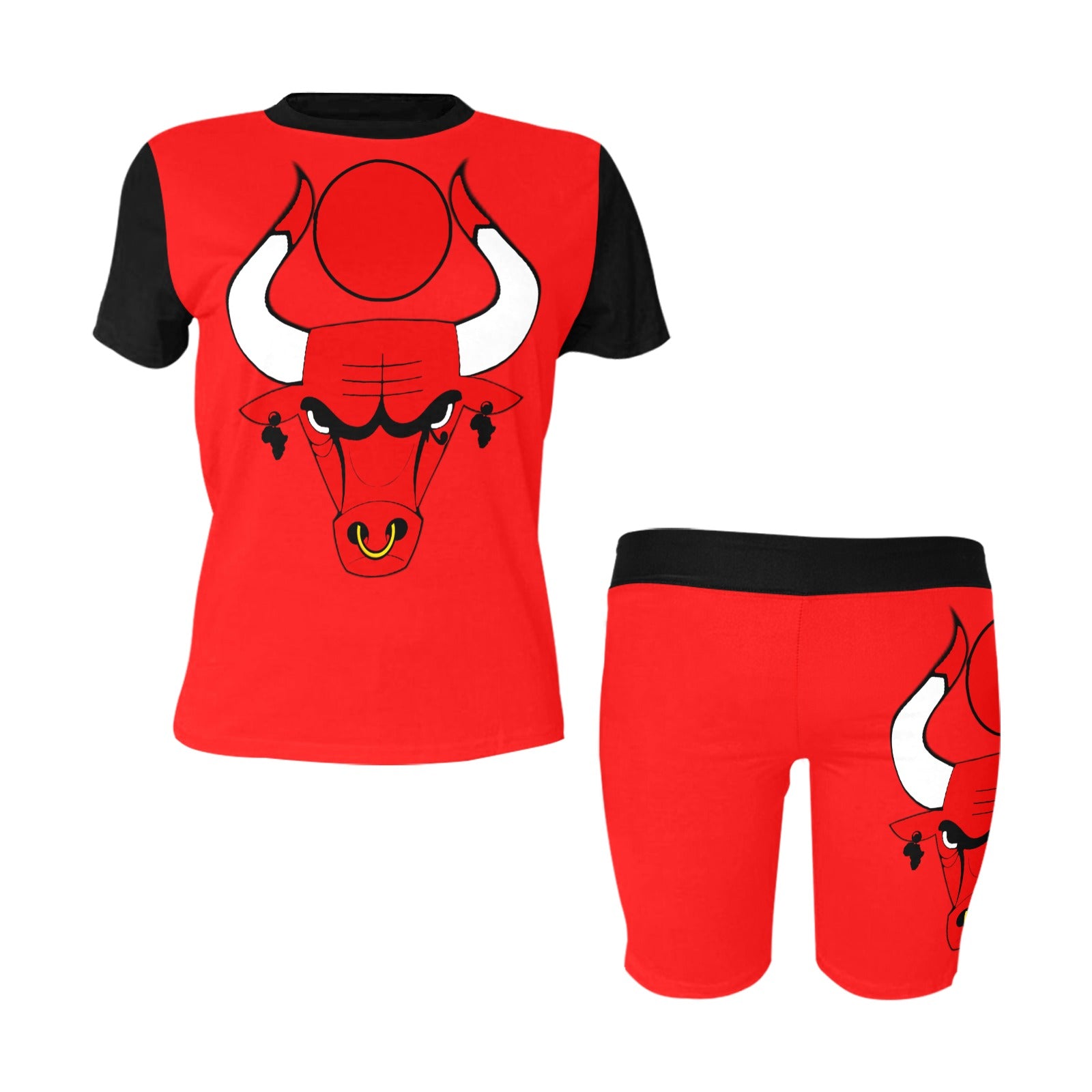 HATHOR BULL REDBLC Women's Short Yoga Set