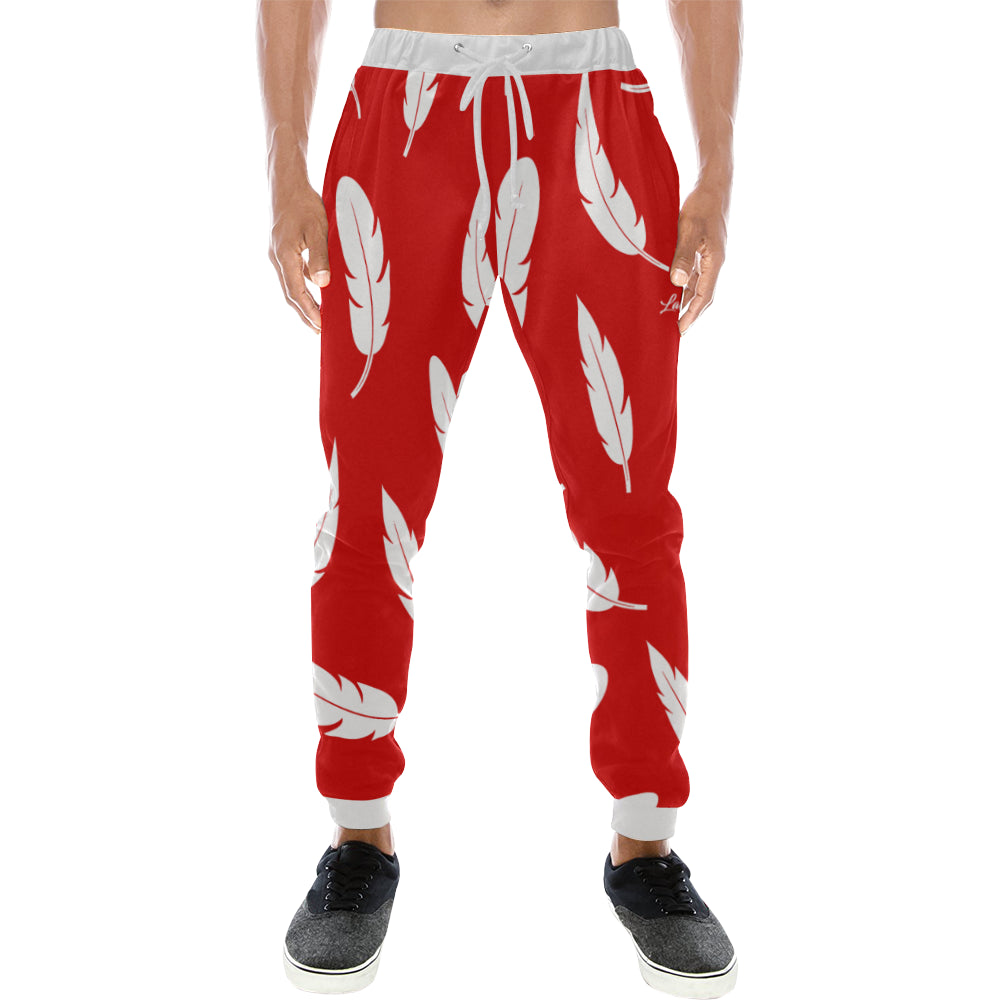 FEATHER RED Men's All Over Print Sweatpants (Model L11)