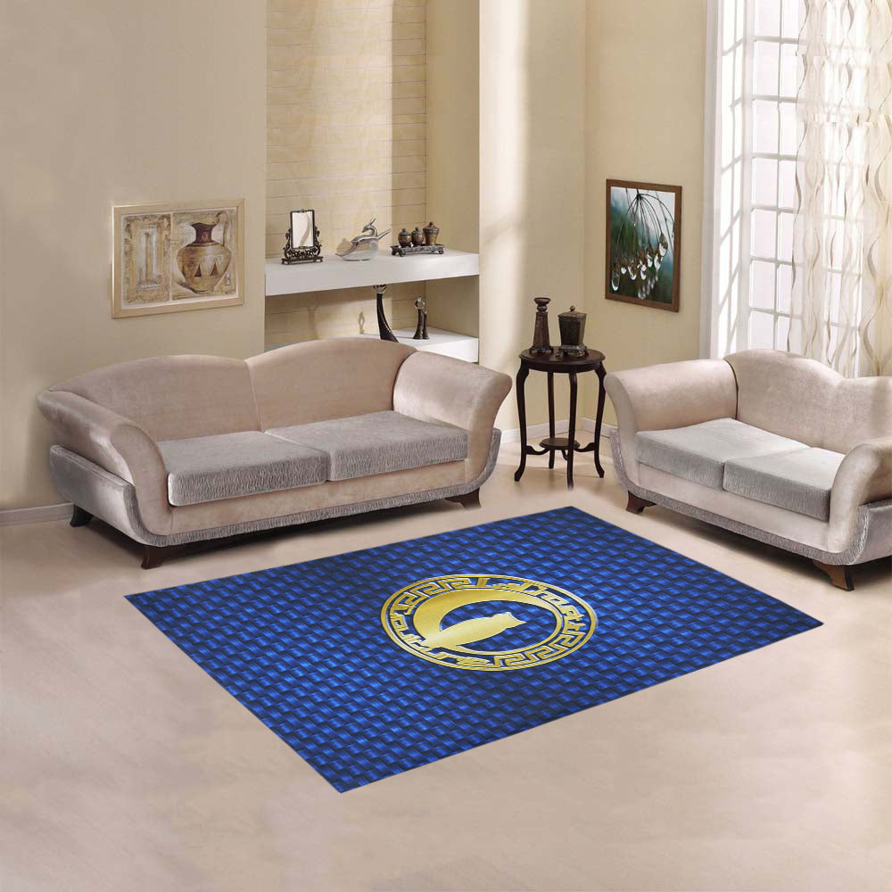 DELUXE BLUE Area Rug 5'3''x4'