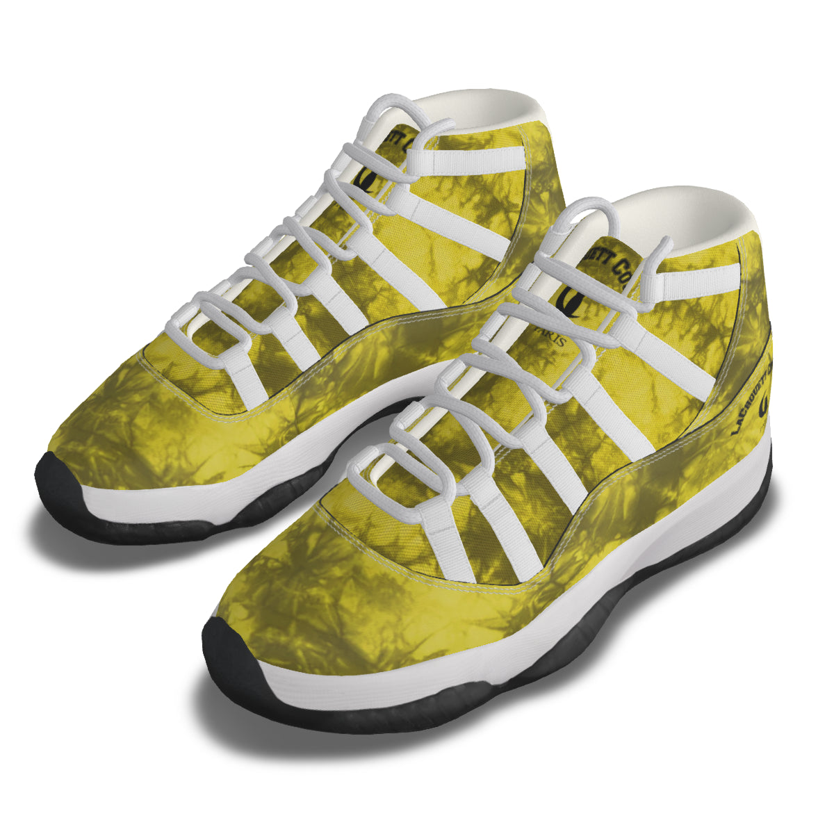 TIE DYE YLW Men's High Top Basketball Shoes