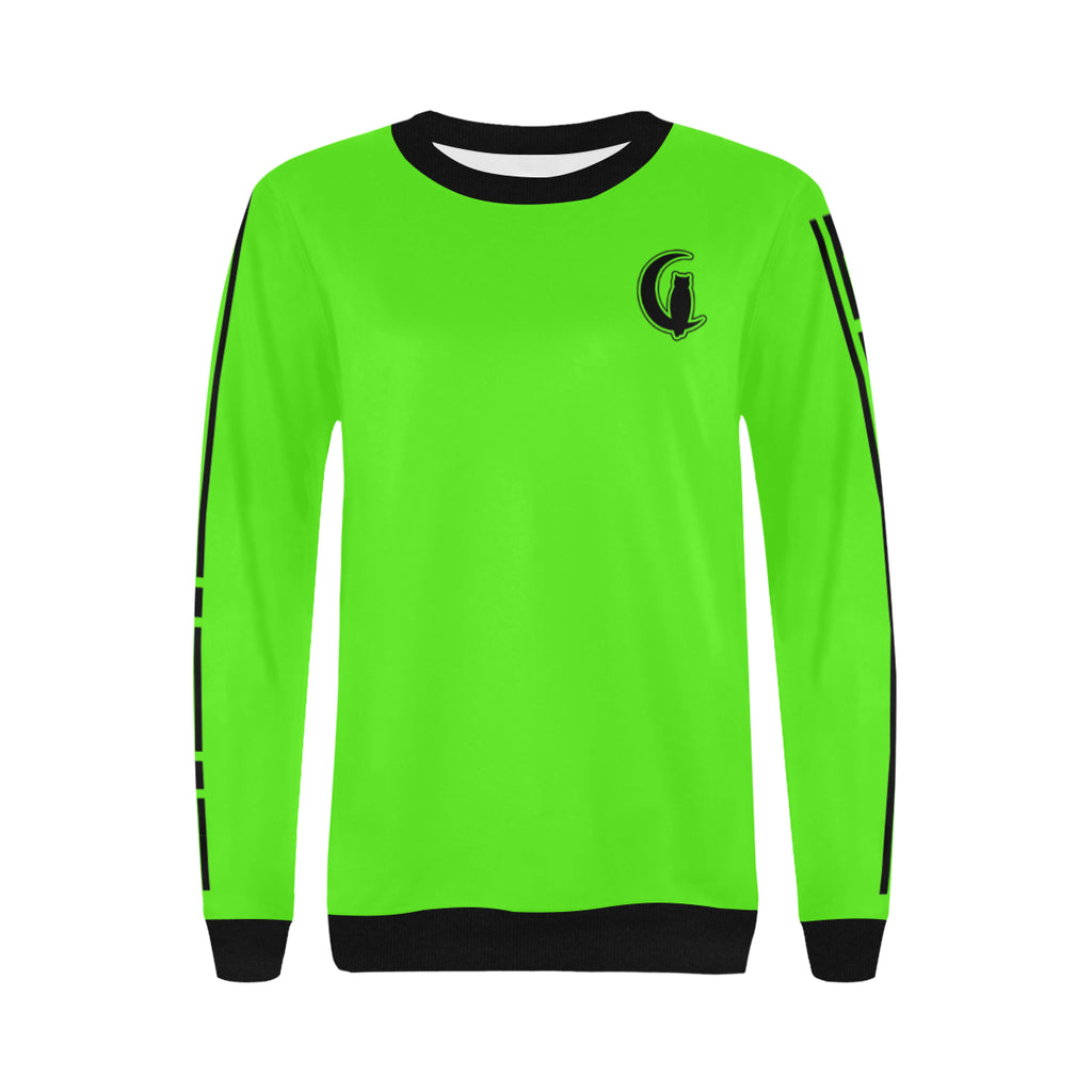 BLACC BORDER FLUO Women's Rib Cuff Crew Neck Sweatshirt