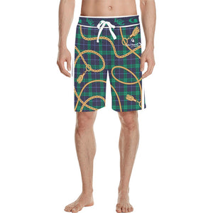 PLAID IN GOLD Men's All Over Print Casual Shorts