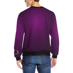 LUXURY GANG GRAPE Men's Rib Cuff Crew Neck Sweatshirt
