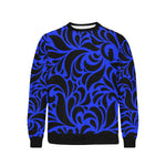 GORGIOUS BLUE LEAF Men's Rib Cuff Crew Neck Sweatshirt