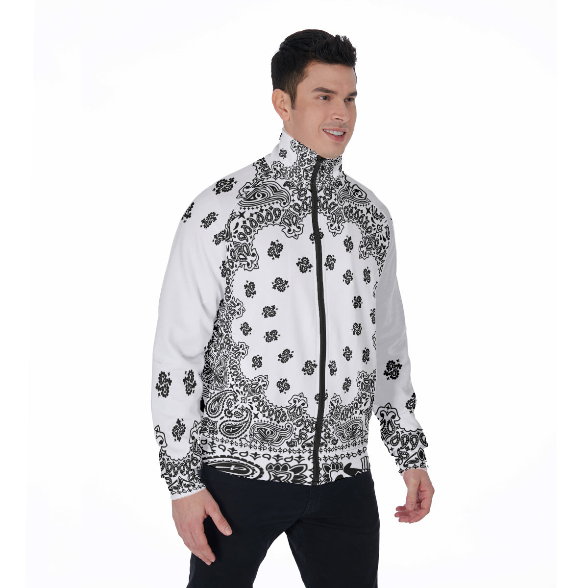 BANDANA WHT Stand Collar Jacket