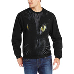 BASTET CAT Men's Rib Cuff Crew Neck Sweatshirt