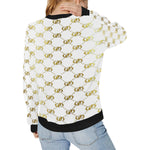 EXCELLENCE WHTGLD Women's Rib Cuff Crew Neck Sweatshirt (Model H34)