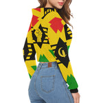 FIST UP RBG All Over Print Crop Hoodie for Women