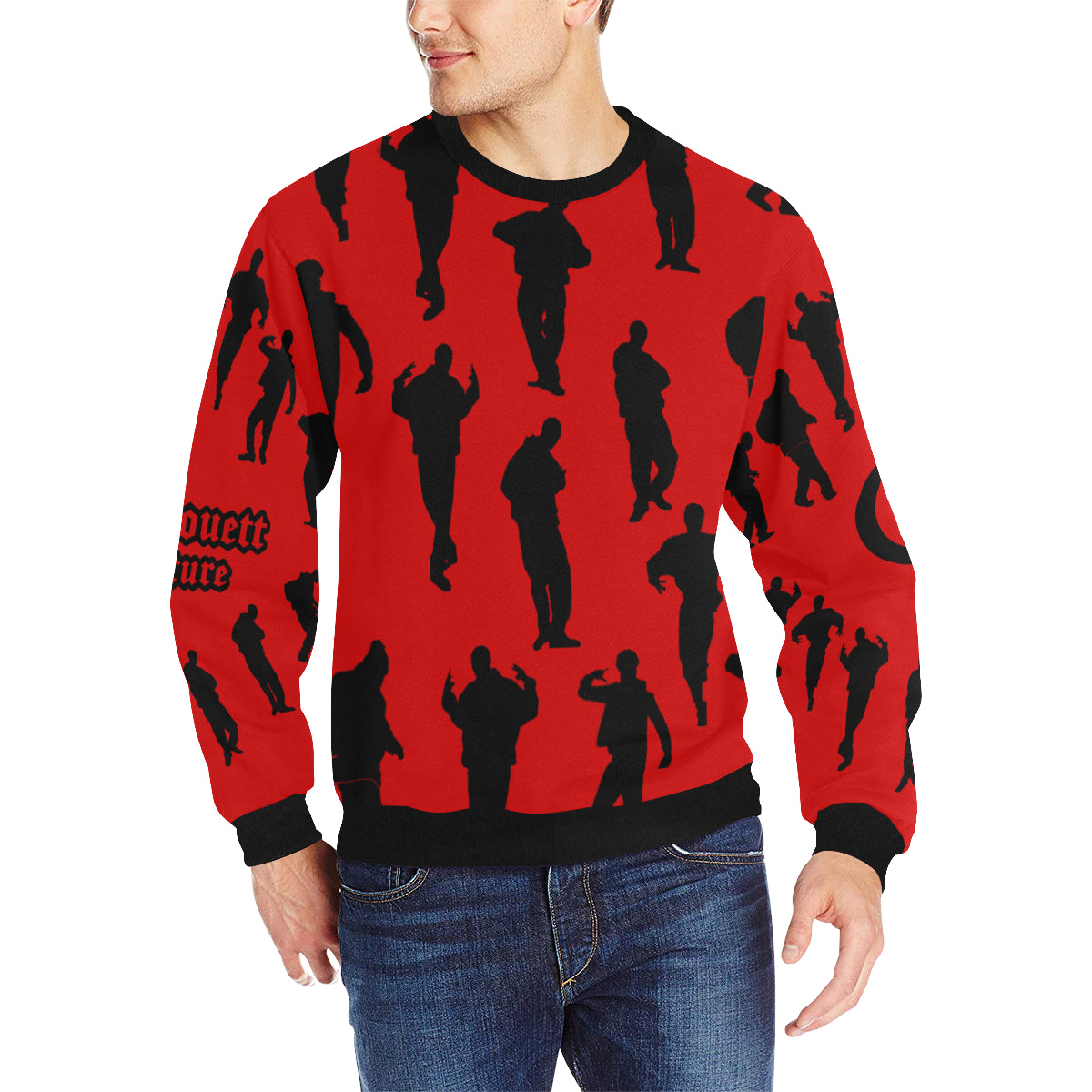 B-WALK Men's Rib Cuff Crew Neck Sweatshirt