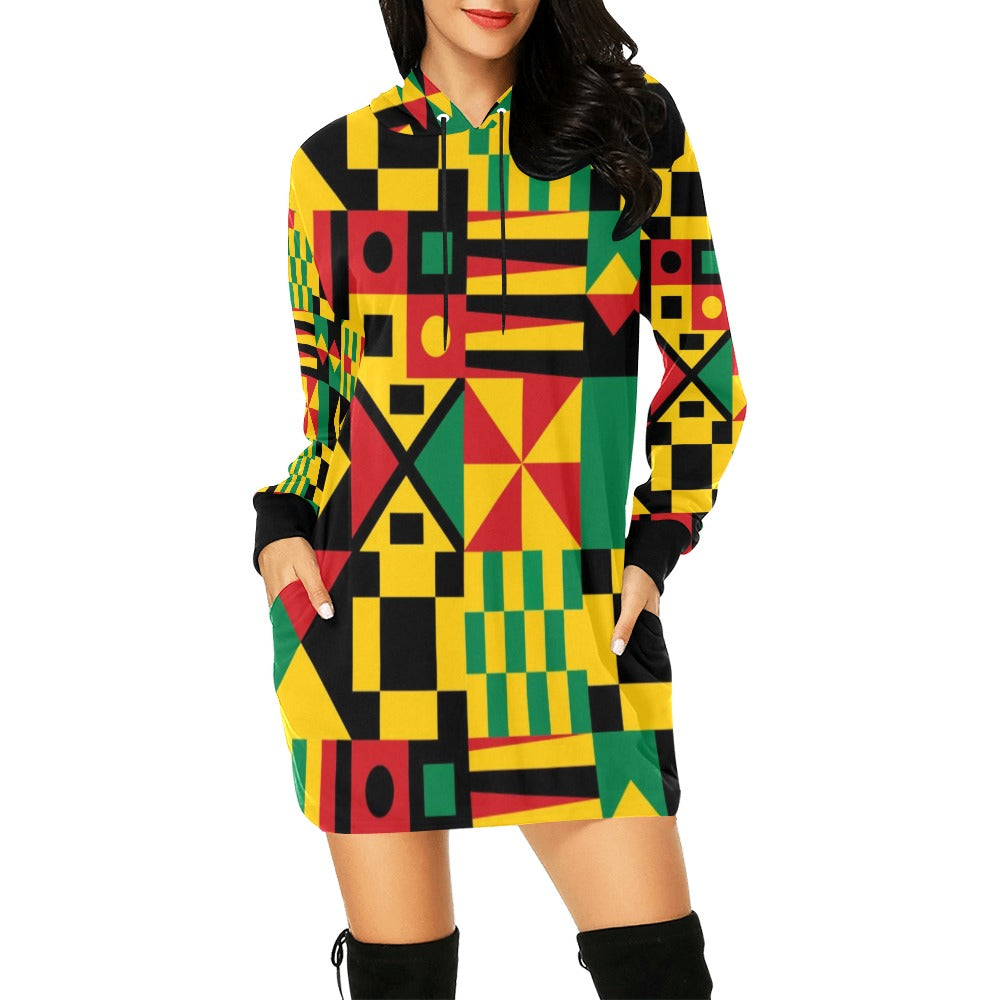 KENTE BUTAN Hoodie Mini Dress