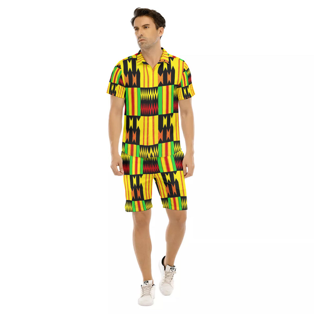 KENTE FARI Men's Short Sleeve Shirt Sets