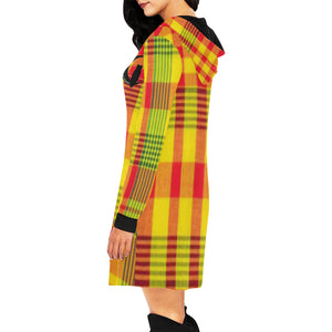 MADRAS All Over Print Hoodie Mini Dress