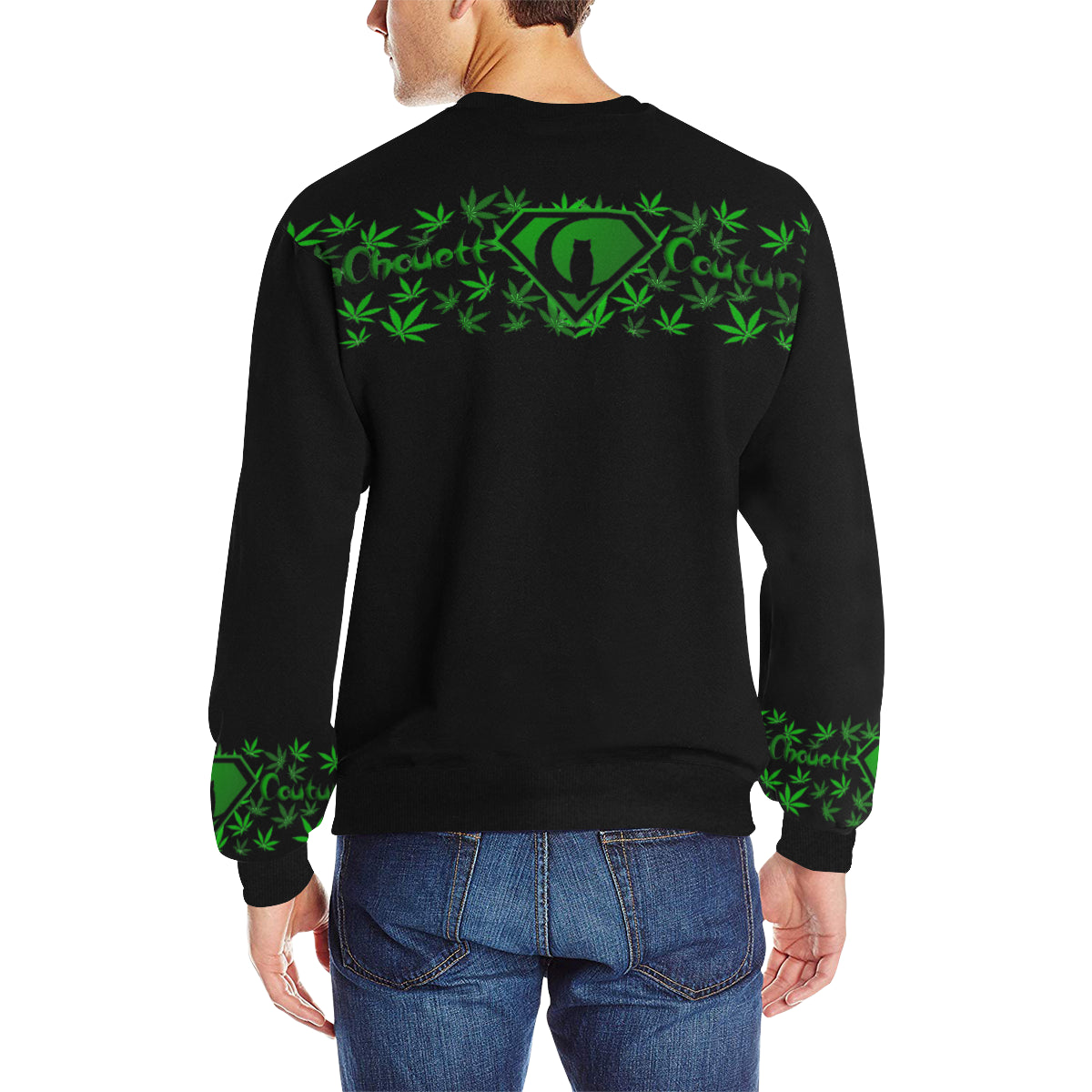 SUPER DANK BLC Men's Rib Cuff Crew Neck Sweatshirt