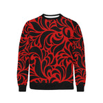 GORGIOUS RED LEAF Men's Rib Cuff Crew Neck Sweatshirt