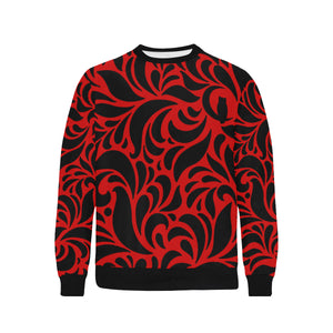 GORGIOUS RED LEAF Men's Rib Cuff Crew Neck Sweatshirt