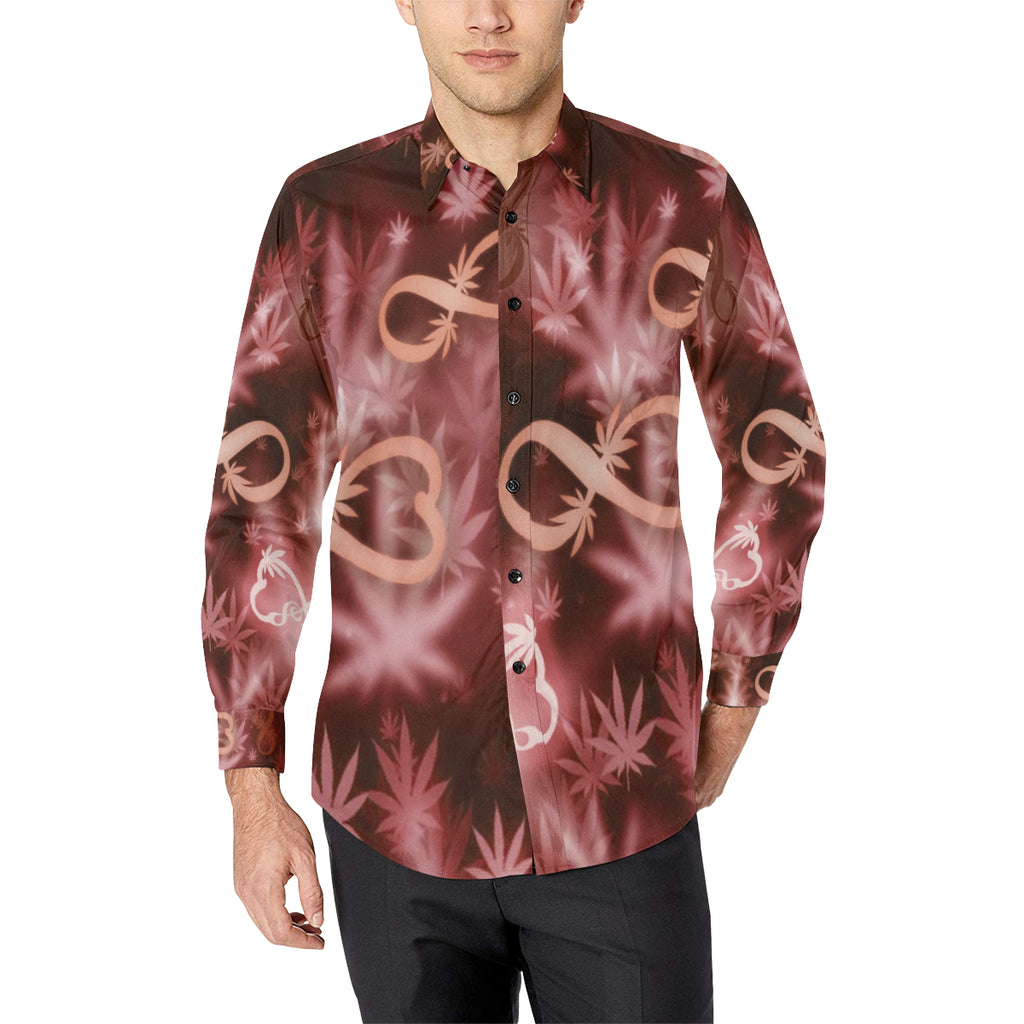 INFINITY RED COSMOS Men's All Over Print Casual Dress Shirt (Model T61)